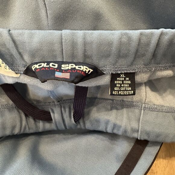 Polo Sport Ralph Lauren Track Pants Sweatpants Mens XL Regular Striped Blue Gym - Picture 6 of 11